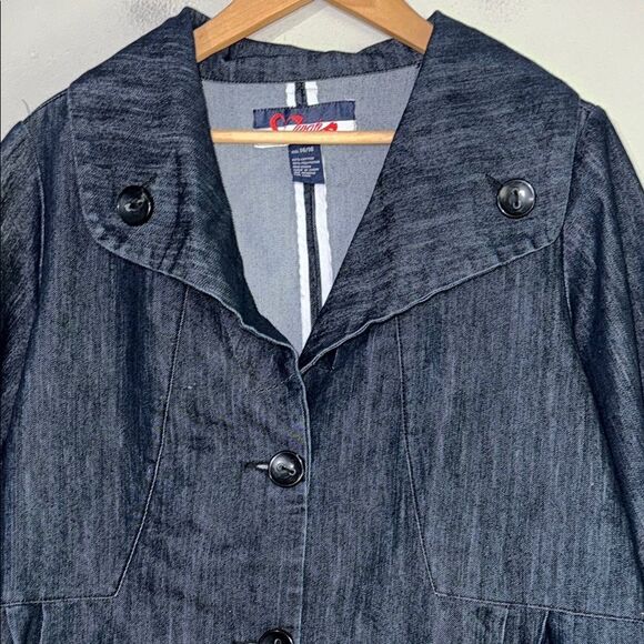 Denim Jean Jacket with Three-Quarter Sleeves - Picture 4 of 14